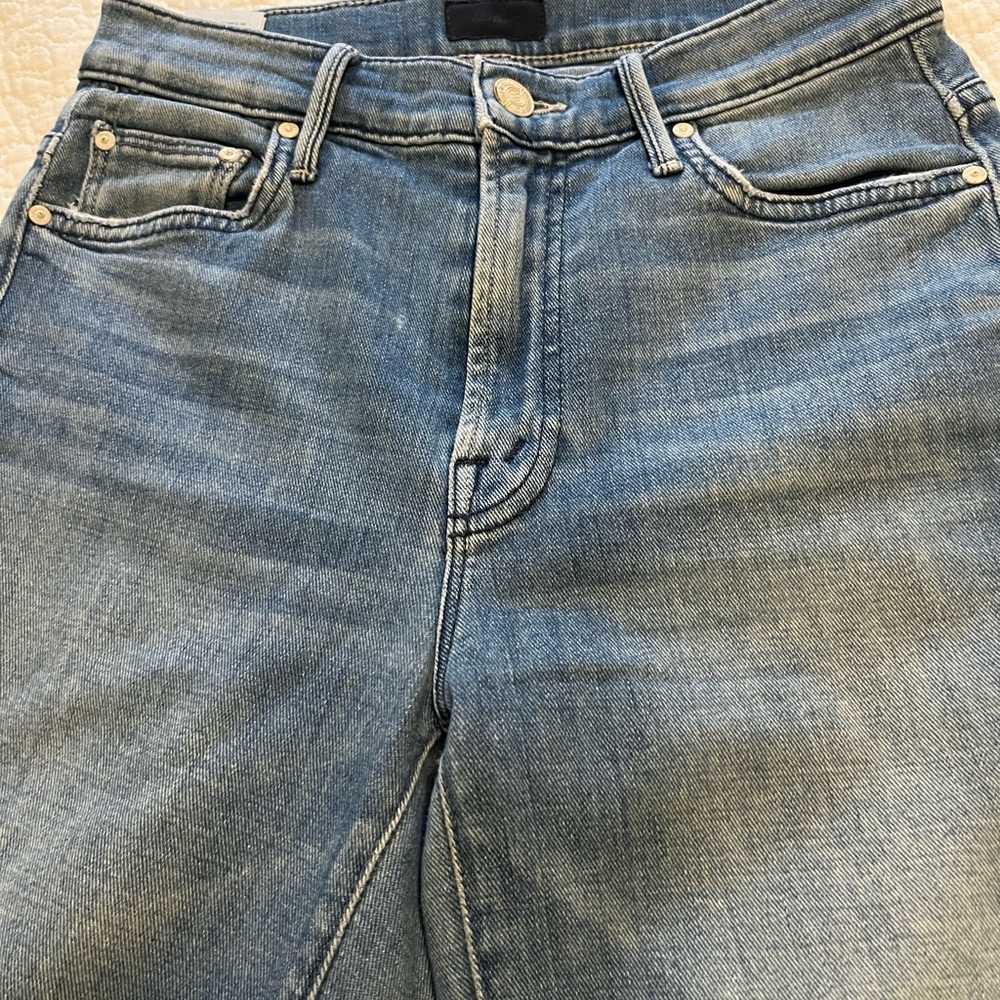 MOTHER Blue Straight Leg Jeans Modern Fit - Picture 4 of 7